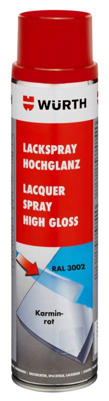 Wurth Lacquer Spray High Gloss Jet Black 600ML