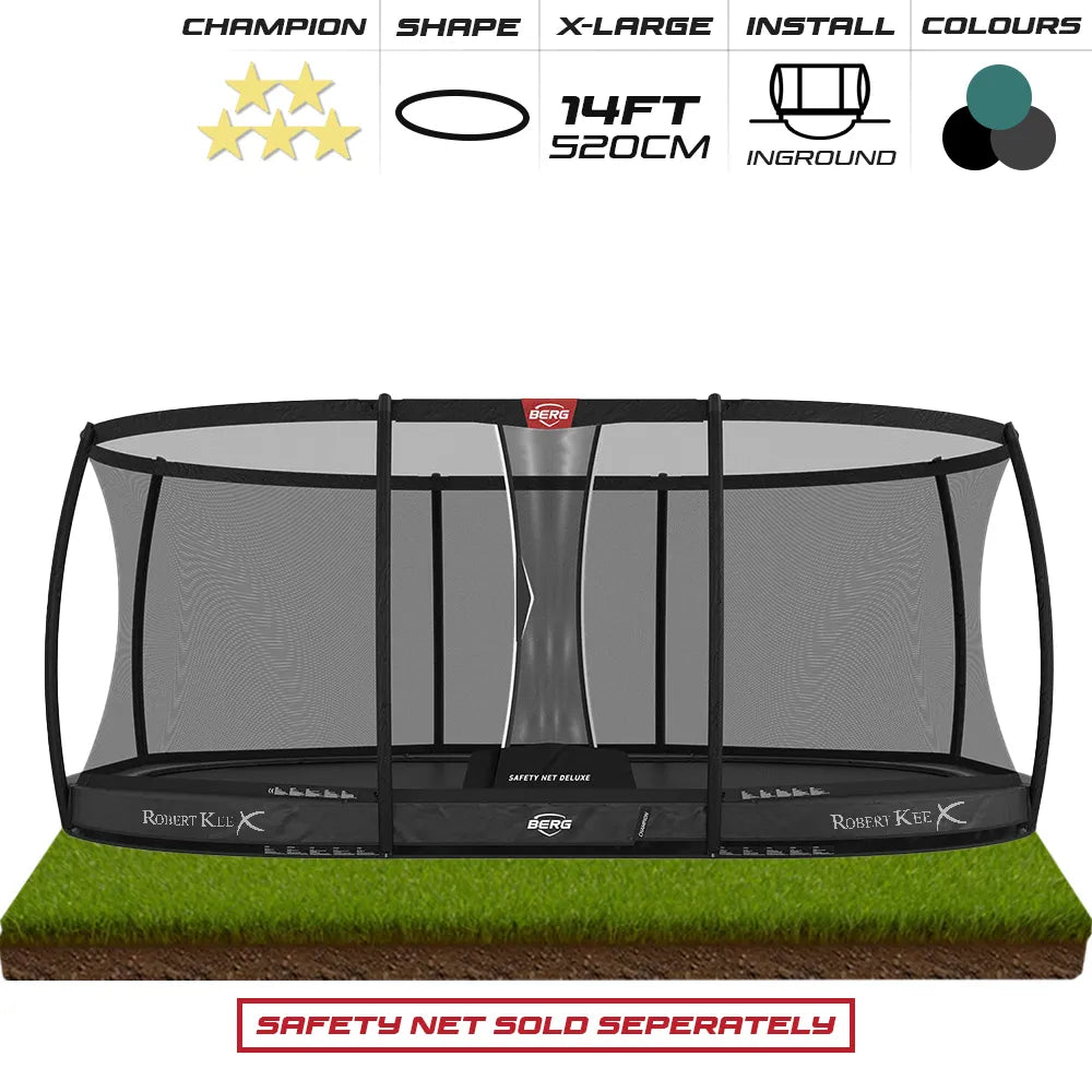 BERG 14ft Champion InGround 520 Oval Trampoline