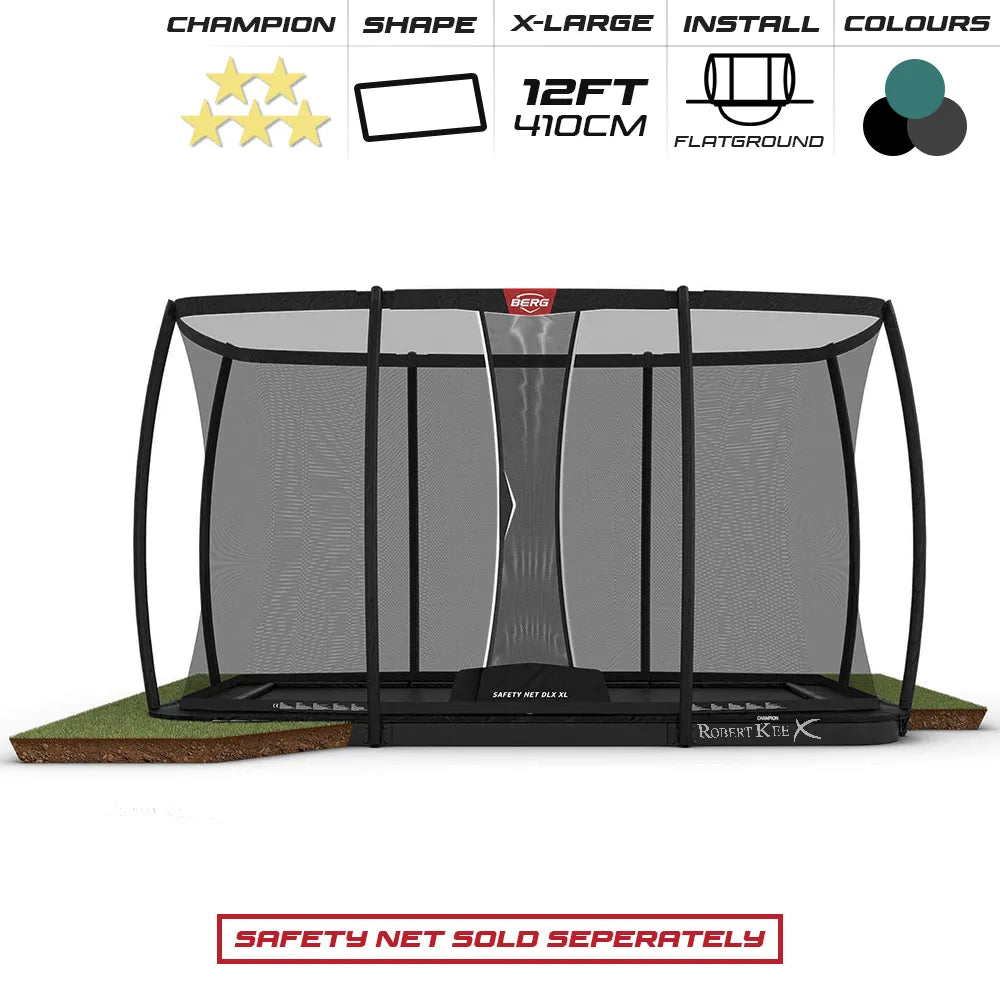 BERG 12ft Champion Flatground 410 Rectangular Trampoline