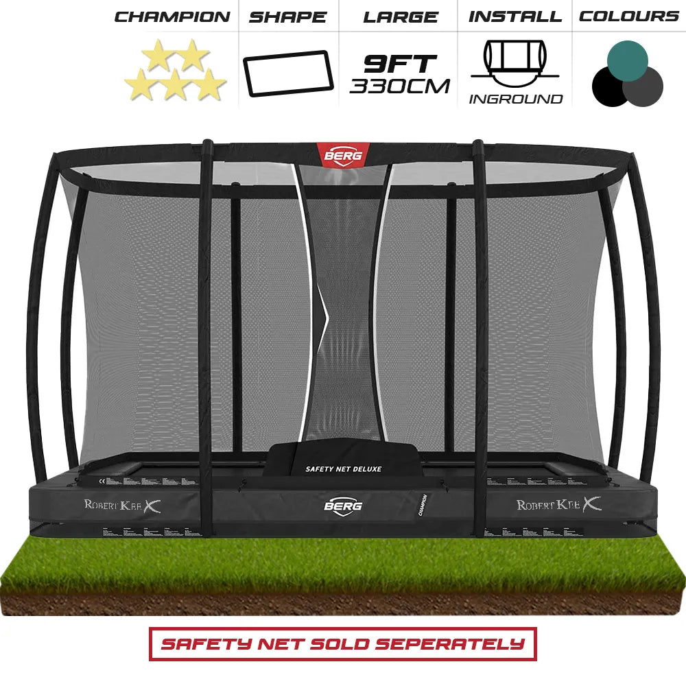 BERG 9ft Champion InGround 330 x 220 Rectangular Trampoline