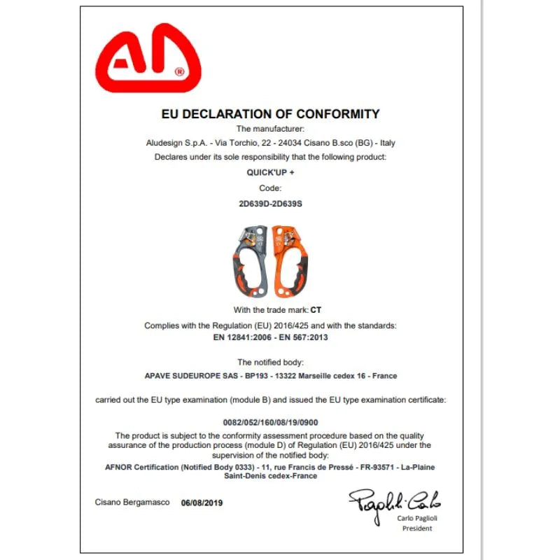 Climbing Technology Quick Up Left Hand Ascender Titan (140kg)