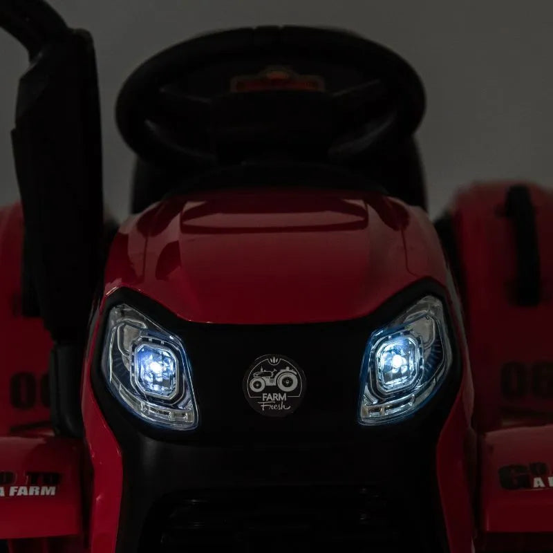 FarmTrax 12V Kids Electric Ride On Tractor With Trailer
