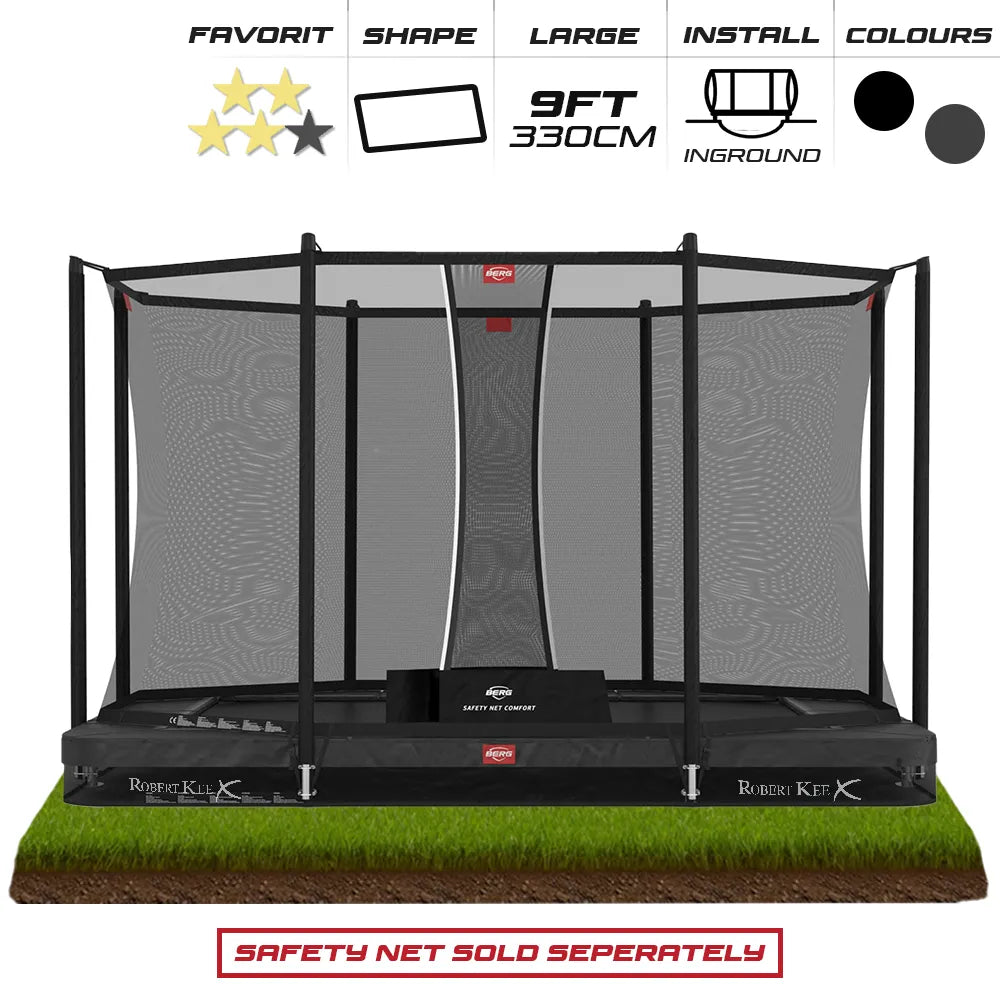 BERG 9ft Favorit InGround 330 x 220 Rectangular Trampoline
