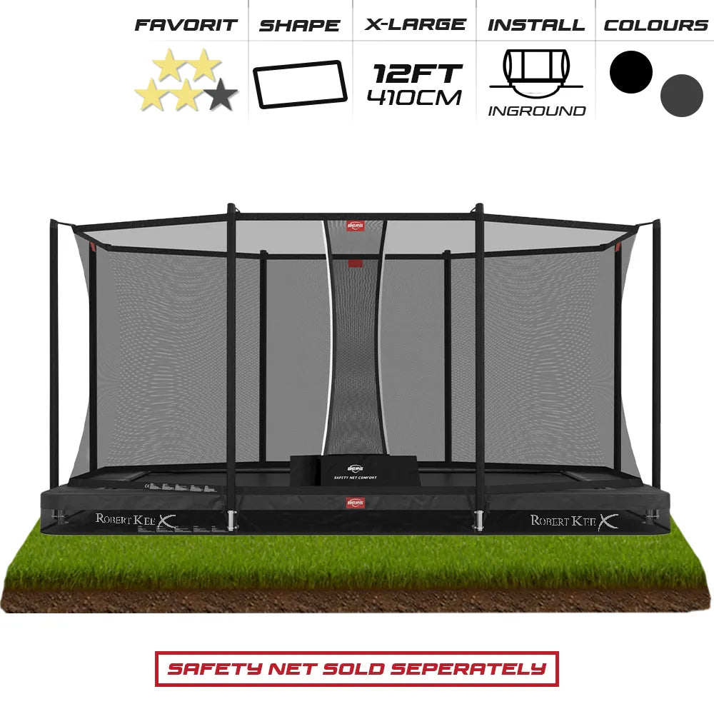 BERG 12ft Favorit InGround 410 x 250 Rectangular Trampoline