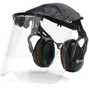 Husqvarna Earmuffs and Perspex Visor Set - With Rain Shield