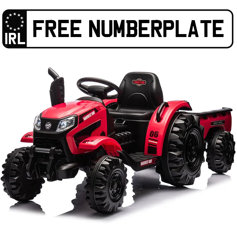 FarmTrax 12V Kids Electric Ride On Tractor With Trailer