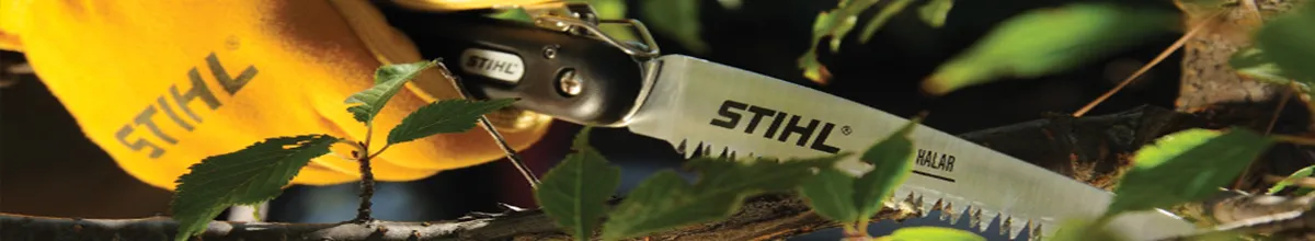 Man cutting braches using Stihl Accessories