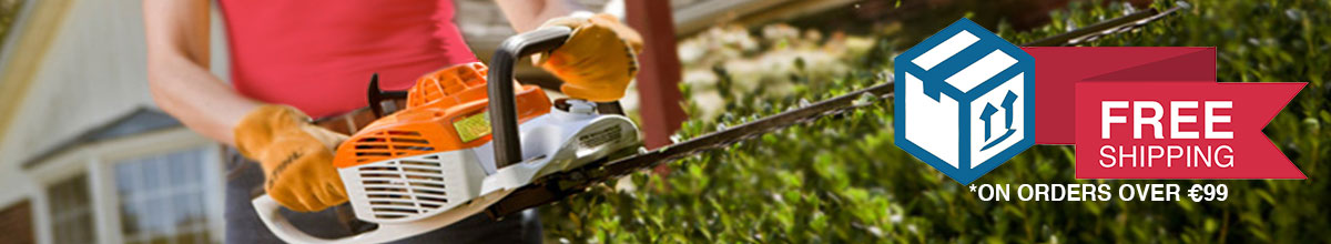Lady holding Stihl Hedgetrimmer