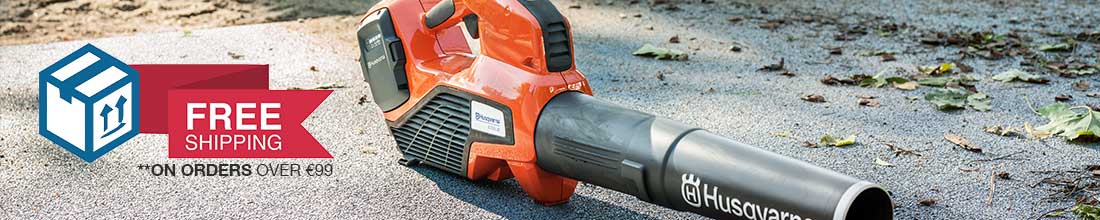 Husqvarna Handheld Blower sitting on concrete path