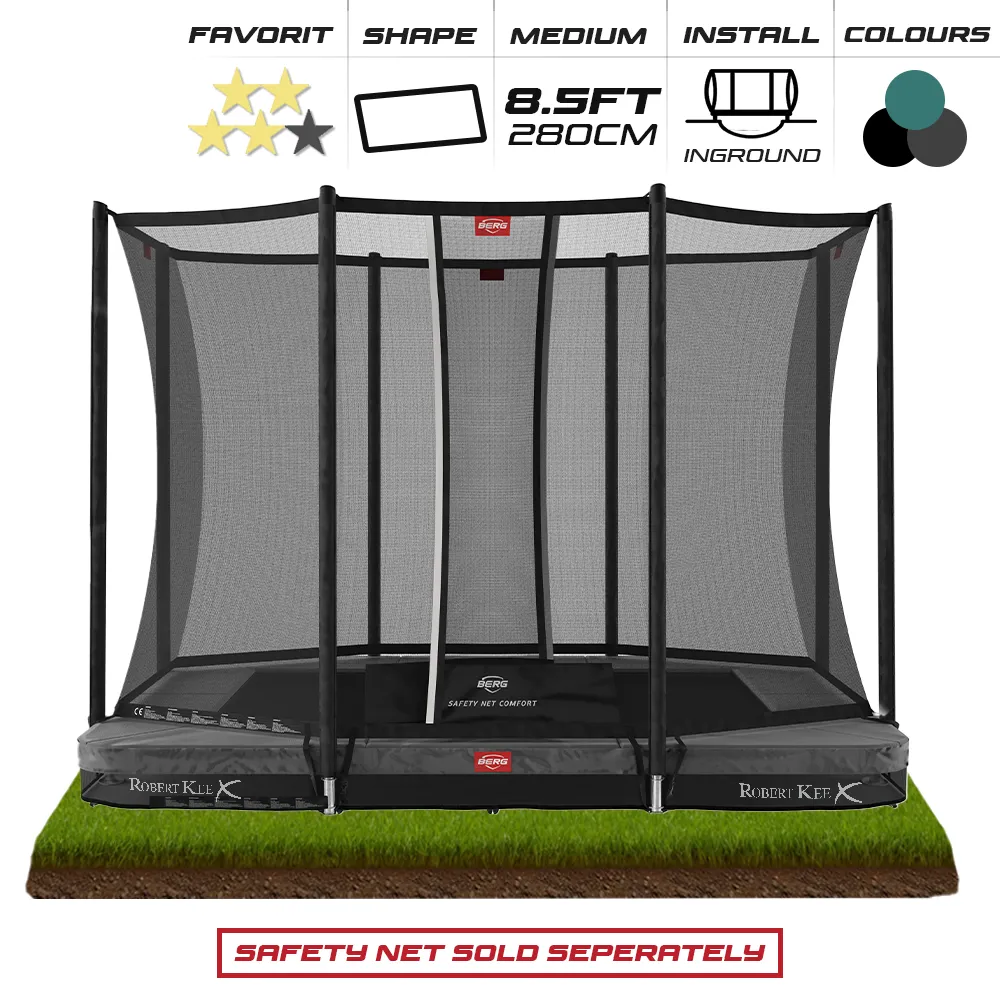 BERG 8.5ft Favorit InGround 280 x 190 Rectangular Trampoline