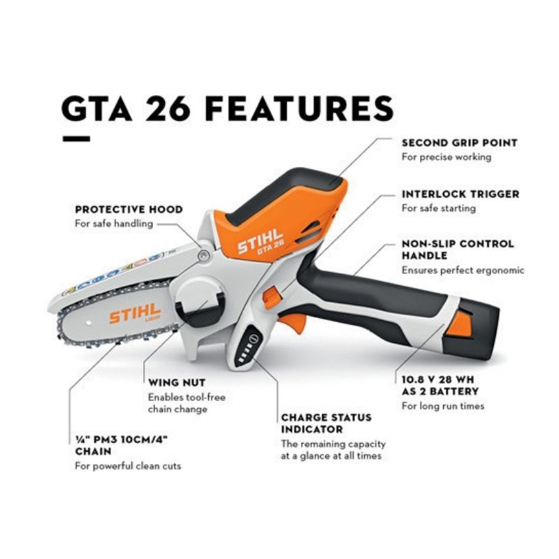 NEW!! STIHL GTA 26 Handheld Pruner Chainsaw Battery Powered w